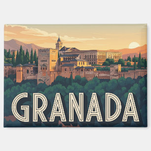 Alhambra Granada Spanien Reise Magnet