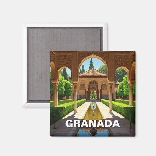 Alhambra Granada Spanien Reisen Magnet (Vorderseite/Rückseite)