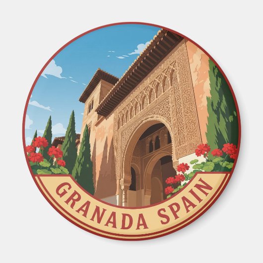 Alhambra Granada Spanien Reisen Magnet (Vorne)