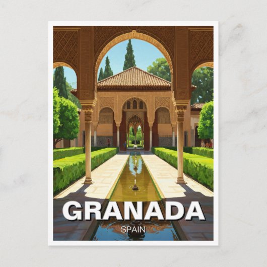 Alhambra Granada Spanien Reisen Postkarte (Vorderseite)