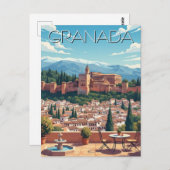 Alhambra Granada Spanien Reisen Postkarte (Vorne/Hinten)