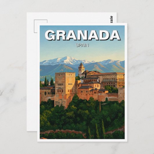 Alhambra Granada Spanien Reisen Postkarte (Vorne/Hinten)