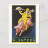 Alhambra Ham Flying Pig Ad Postkarte (Vorderseite)
