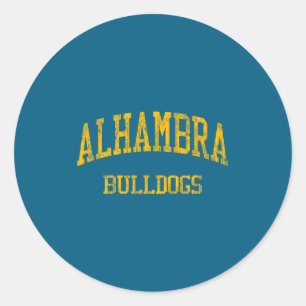 Alhambra High School Hs Martinez Ca Vintage Srts Runder Aufkleber