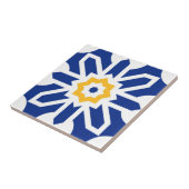 Alhambra-Kacheln Blau-orange-Blume Fliese (Seite)