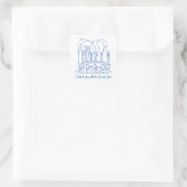 Alhambra Löwenhof 1 Quadratischer Aufkleber (Tasche)