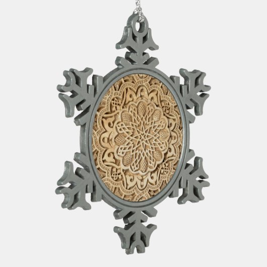 Alhambra-Muster Schneeflocken Zinn-Ornament (Links)