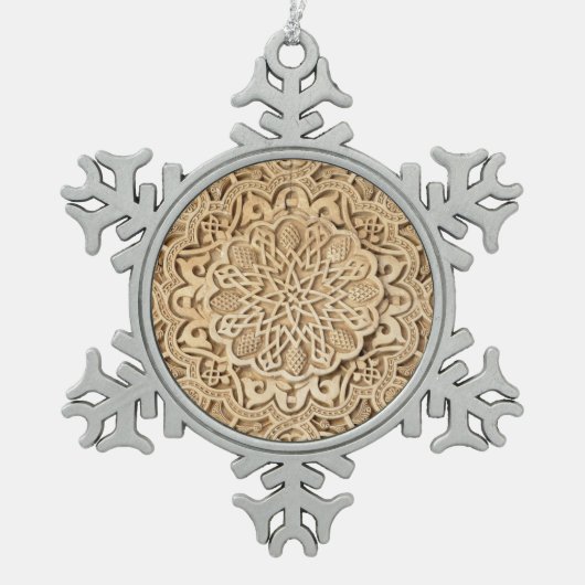 Alhambra-Muster Schneeflocken Zinn-Ornament (Vorderseite)
