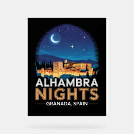 Alhambra Nights - Granada Spanien Reisen Kunst, Di Acrylschild