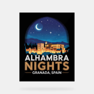 Alhambra Nights - Granada Spanien Reisen Kunst, Di Acrylschild