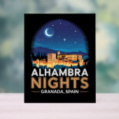 Alhambra Nights - Granada Spanien Reisen Kunst, Di Acrylschild (Neutral)
