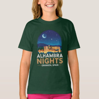 Alhambra Nights - Granada Spanien Reisen Kunst, Di T-Shirt