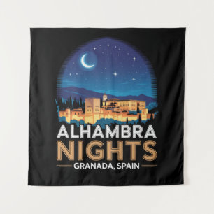 Alhambra Nights - Granada Spanien Reisen Kunst, Di Wandteppich