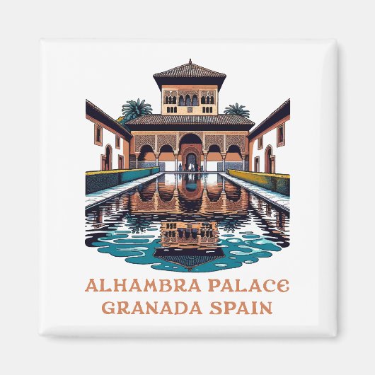 Alhambra Palace Granada Spanien Magnet (Vorne)