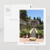 Alhambra-Rücken Postkarte (Vorne/Hinten)
