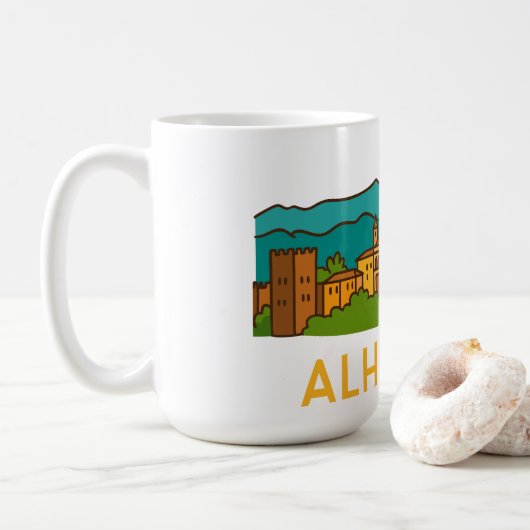 Alhambra-Sonnenuntergang 2 Kaffeetasse (Mit Donut)