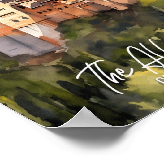 Alhambra Spanien Der berühmte Reiseort Poster (Ecke)