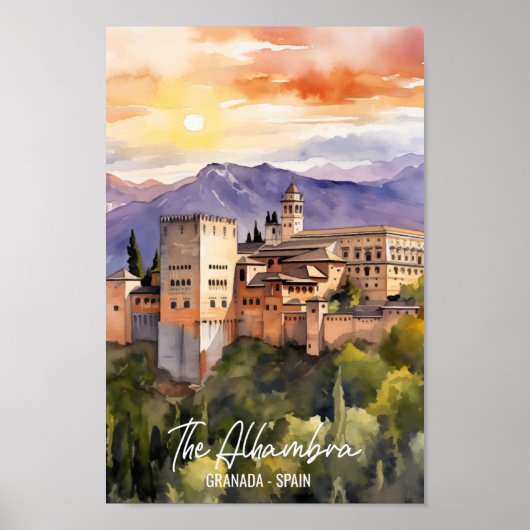 Alhambra Spanien Der berühmte Reiseort Poster (Vorne)