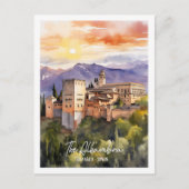Alhambra Spanien Der berühmte Reiseort Postkarte (Vorderseite)