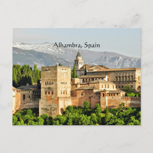 Alhambra, Spanien Feiertagspostkarte (Vorderseite)