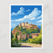 Alhambra Spanien Kunst Vintage Reise Illustration Postkarte (Vorderseite)