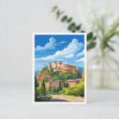 Alhambra Spanien Kunst Vintage Reise Illustration Postkarte (Stehend Vorderseite)