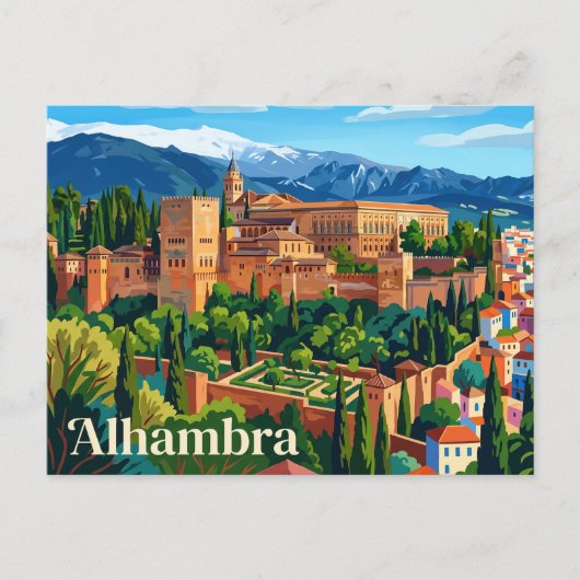 Alhambra Spanien Postkarte (Vorderseite)