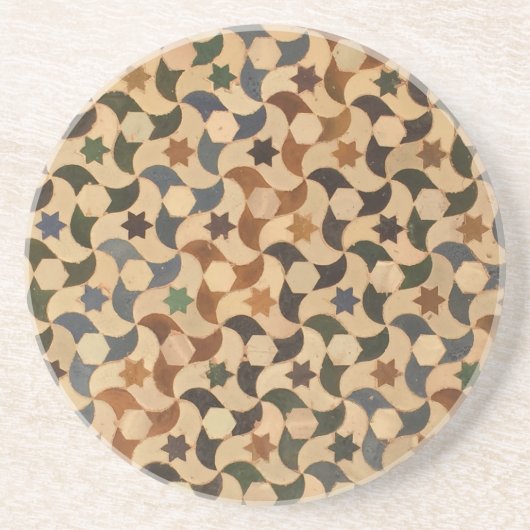 Alhambra-Stern-Mosaik Warm-Farbe Untersetzer (Vorne)