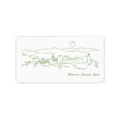 Alhambra Sunset Adressaufkleber (Vorne)