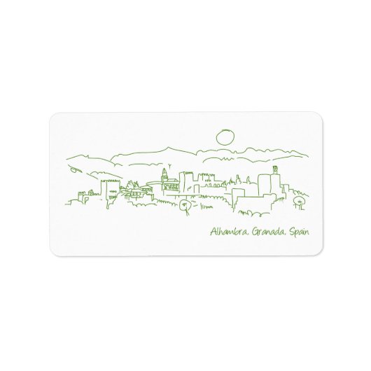 Alhambra Sunset Adressaufkleber (Vorne)