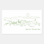 Alhambra Sunset Rechteckiger Aufkleber (Vorderseite)