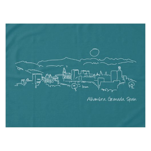 Alhambra Sunset Tischdecke (Vorderseite (Horizontal))