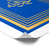 Alhamdulillah auf Arabisch in Golden und Blauer Fa Poster (Ecke)
