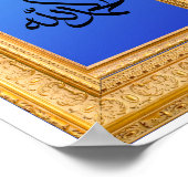 Alhamdulillah auf Arabisch mit Golden und Blau Poster (Ecke)