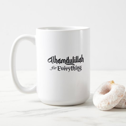 Alhamdulillah for Everything Minimal Islamic Gift Kaffeetasse (Mit Donut)