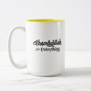 Alhamdulillah für Alles Minimales Islamisches Gesc Zweifarbige Tasse