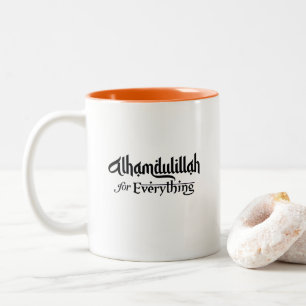 Alhamdulillah für Alles Minimales Islamisches Gesc Zweifarbige Tasse