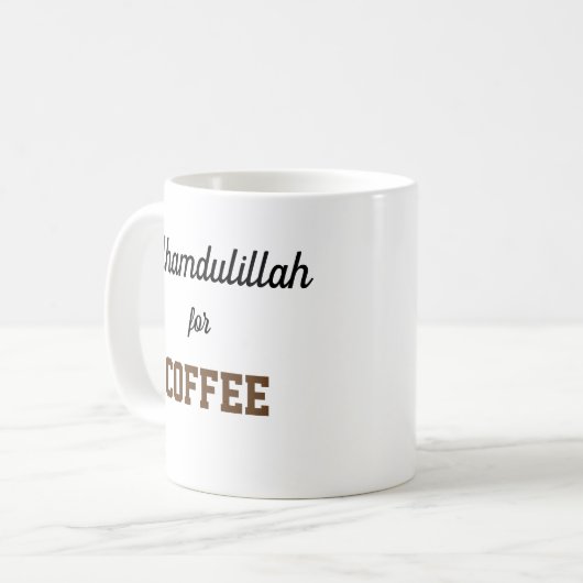 Alhamdulillah für Kaffee Kaffeetasse (Vorderseite Links)