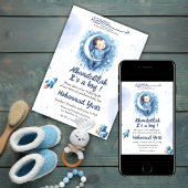 Alhamdulillah ist ein Junge blaues Aqeeqah muslim Einladung