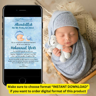 Alhamdulillah muslime babygeborene Geburtsankündig Einladung