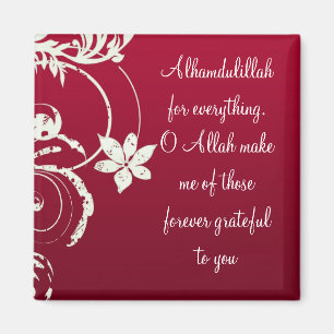 Alhamdulillah Red Floral Kühlschrankmagnet