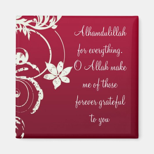 Alhamdulillah Red Floral Kühlschrankmagnet (Vorne)
