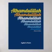 Alhamdulillah Typografie Royal Blue Kinderzimmer C Poster (Vorne)