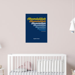 Alhamdulillah Typografie Royal Blue Kinderzimmer C Poster