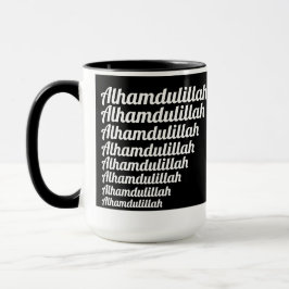 Alhamdulillah Typografie White auf der schwarzen M Tasse