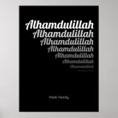 Alhamdulillah Typografy White Gradation on Black Poster (Vorne)