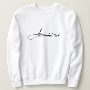 Alhamdulillah Weiß Minimal Islamisch Muslim Sweatshirt