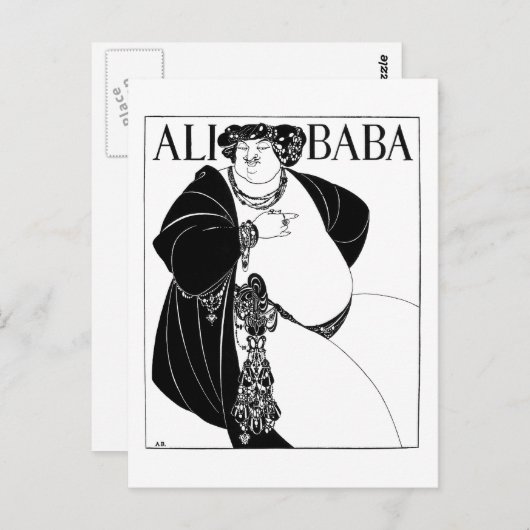 Ali Baba, Aubrey Beardsley Postkarte (Vorne/Hinten)