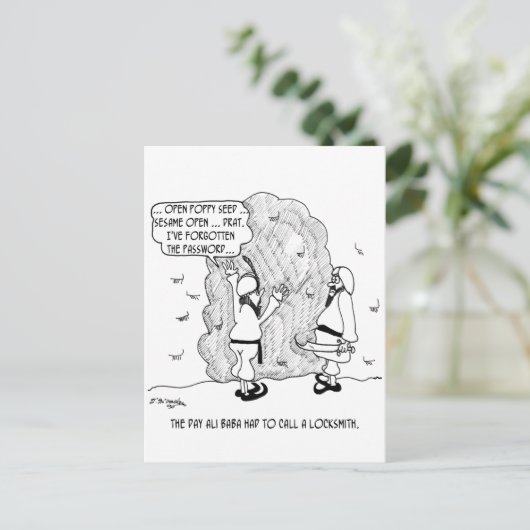 Ali Baba vergisst sein Passwort Postkarte (Stehend Vorderseite)