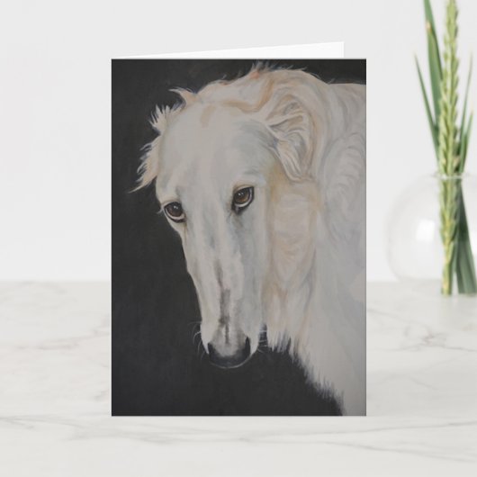 Alia Borzoi Dog Art Grußkarte Karte (Vorderseite)